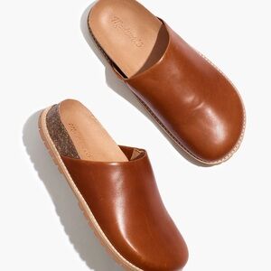 Madewell Layne clog mule, leather, dried maple, size 8